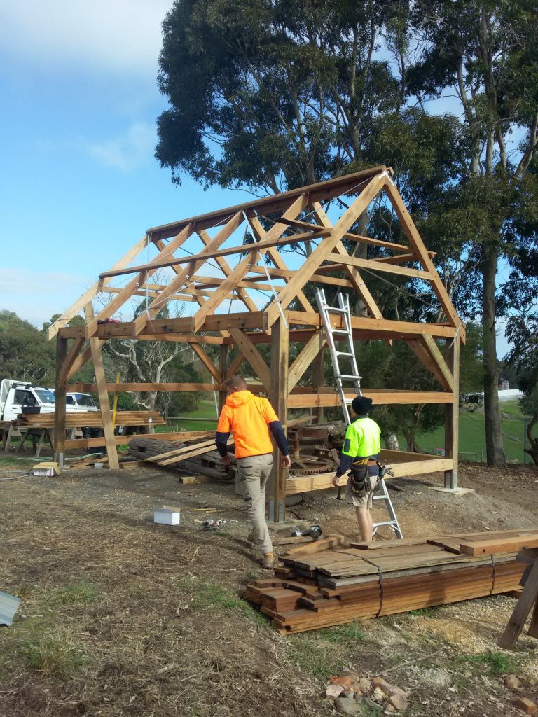 Framing the barn