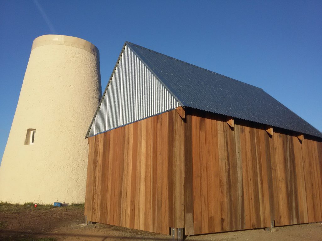 The Barn and the historic Nixon's Windmill.