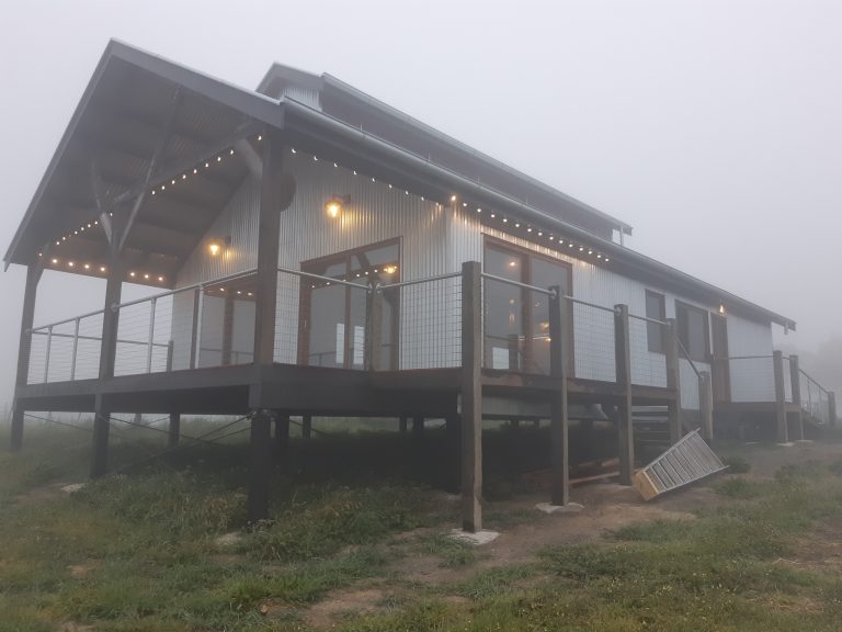 The Barn looking majestic in the morning mist. 