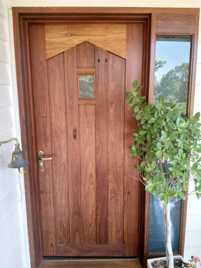 Custom recycled timber front door